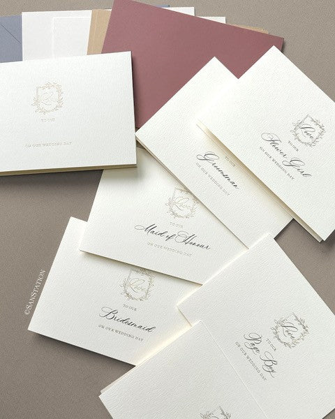 PERSONALIZED BRIDAL PARTY THANK YOU CARDS