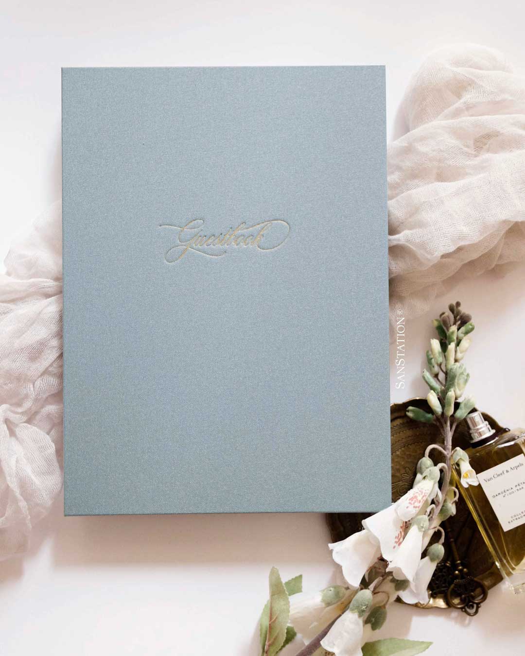 SHIMMER LINEN GUESTBOOK