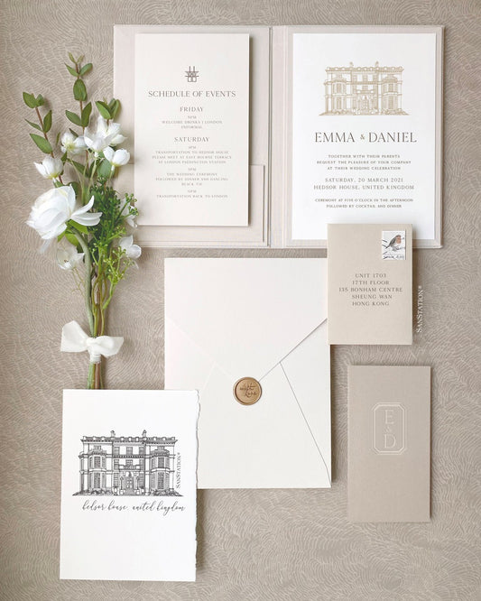 LINEN HARD COVER INVITATION