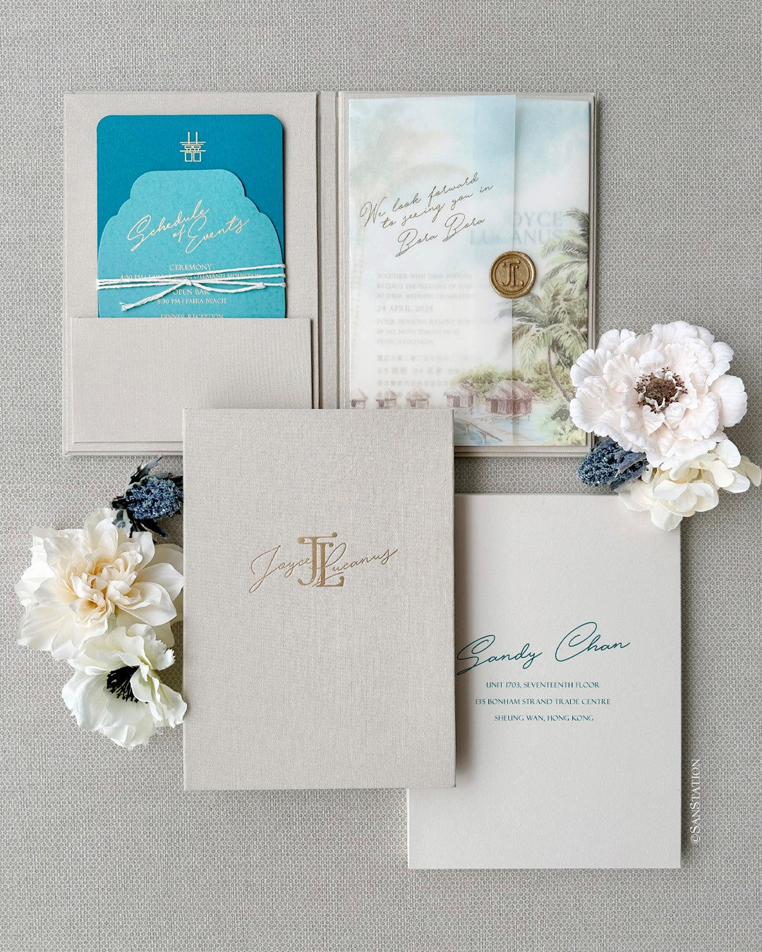 LINEN HARD COVER INVITATION