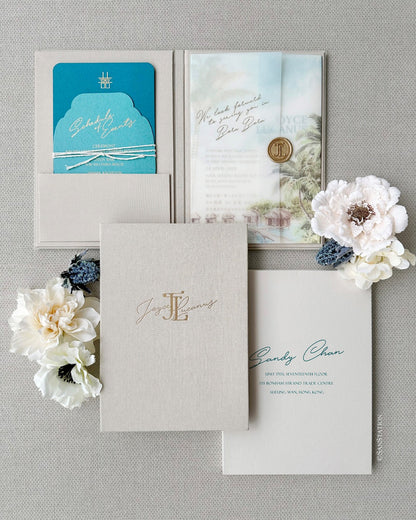 LINEN HARD COVER INVITATION