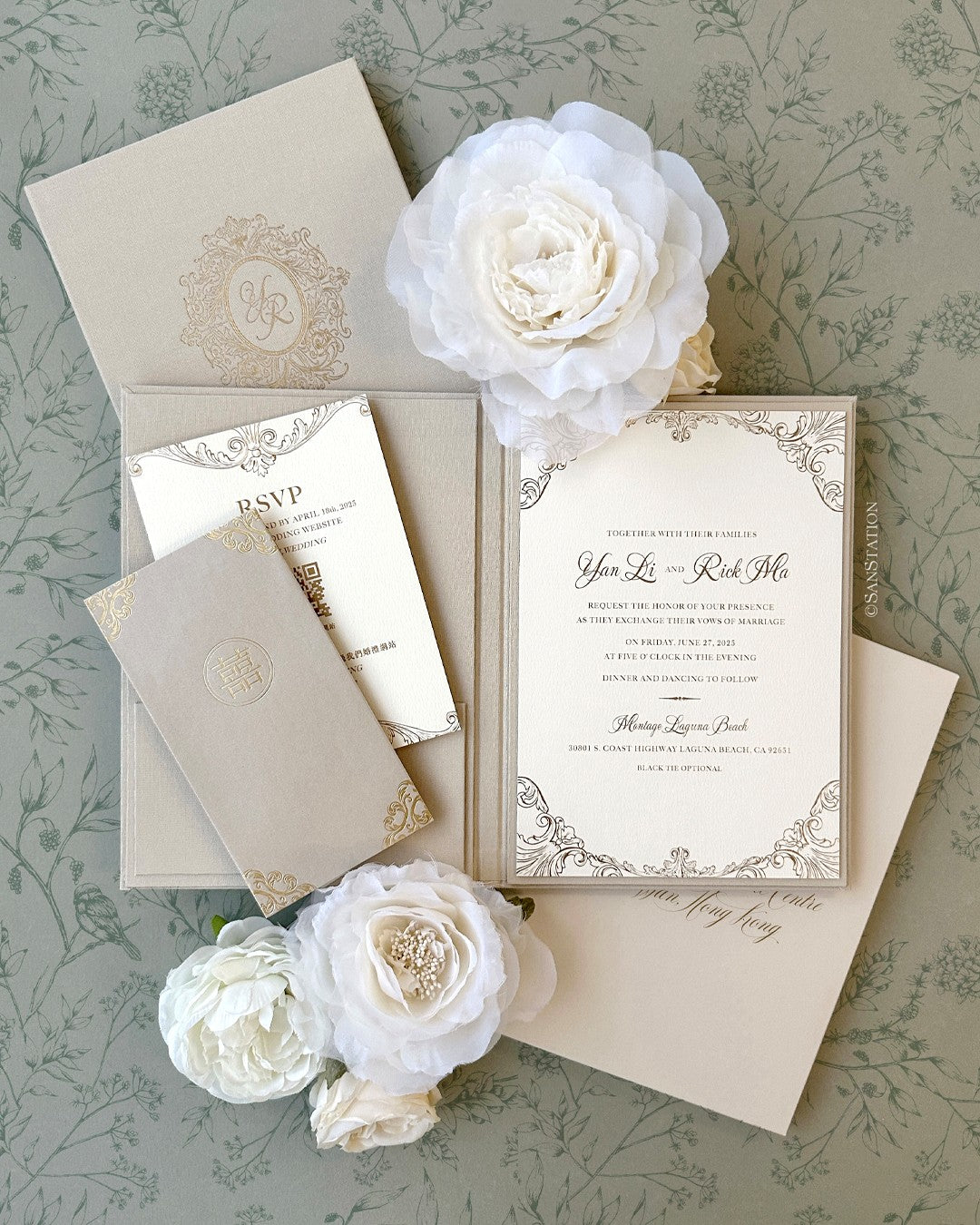 LINEN HARD COVER INVITATION