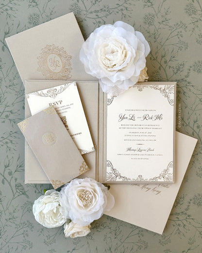 LINEN HARD COVER INVITATION