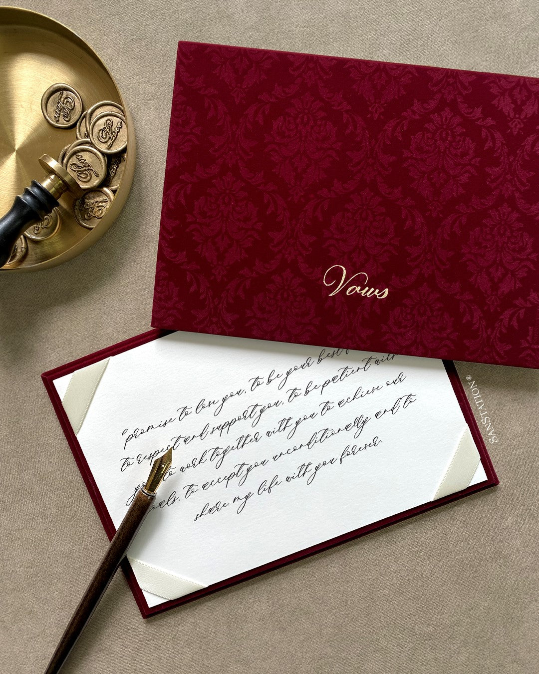 VELVET CHARM VOWS CARD (CURSIVE)