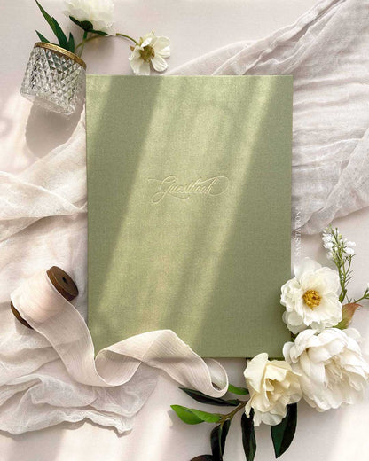 SHIMMER LINEN GUESTBOOK