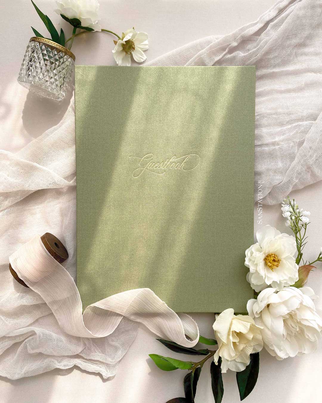 SHIMMER LINEN GUESTBOOK