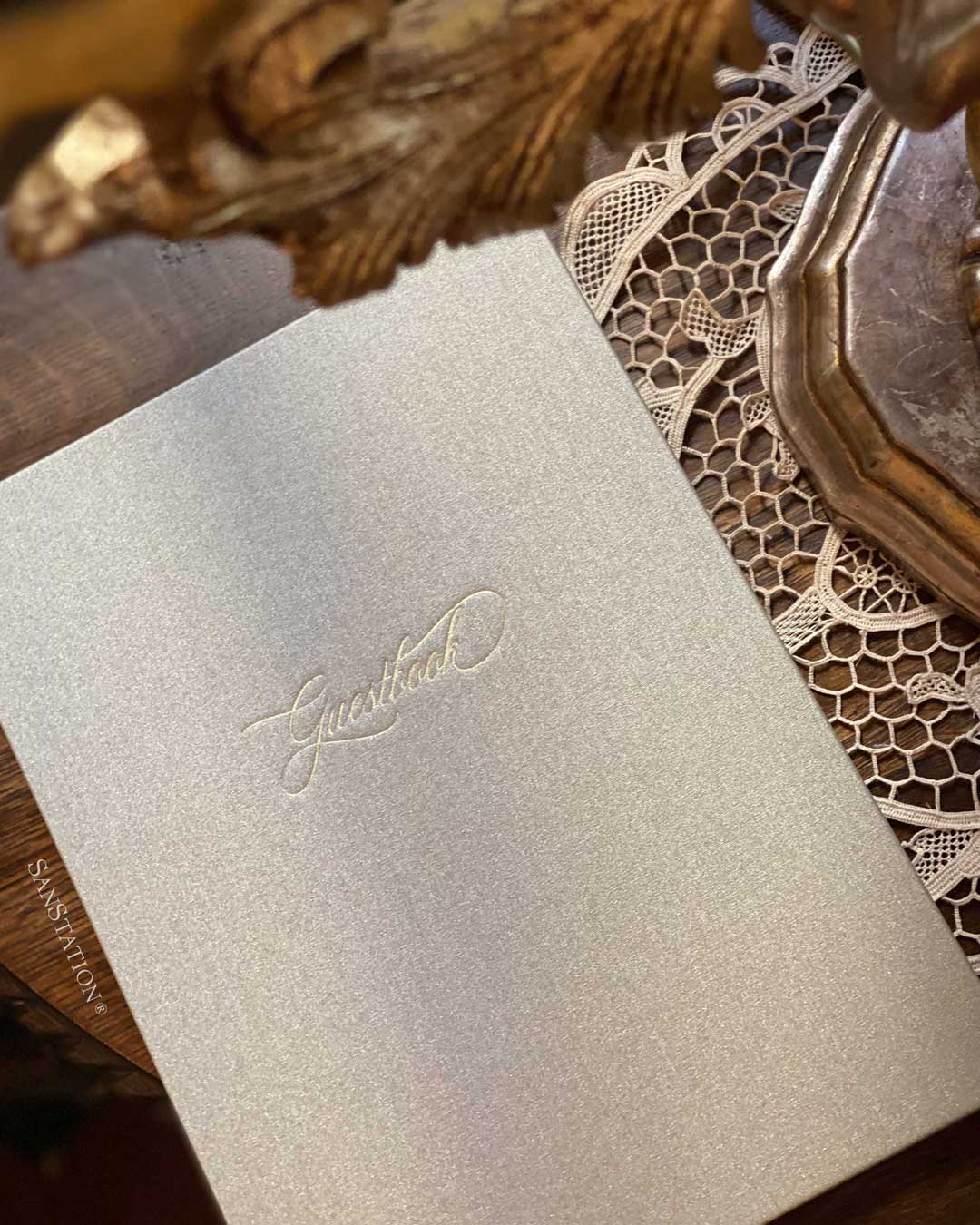 SHIMMER LINEN GUESTBOOK