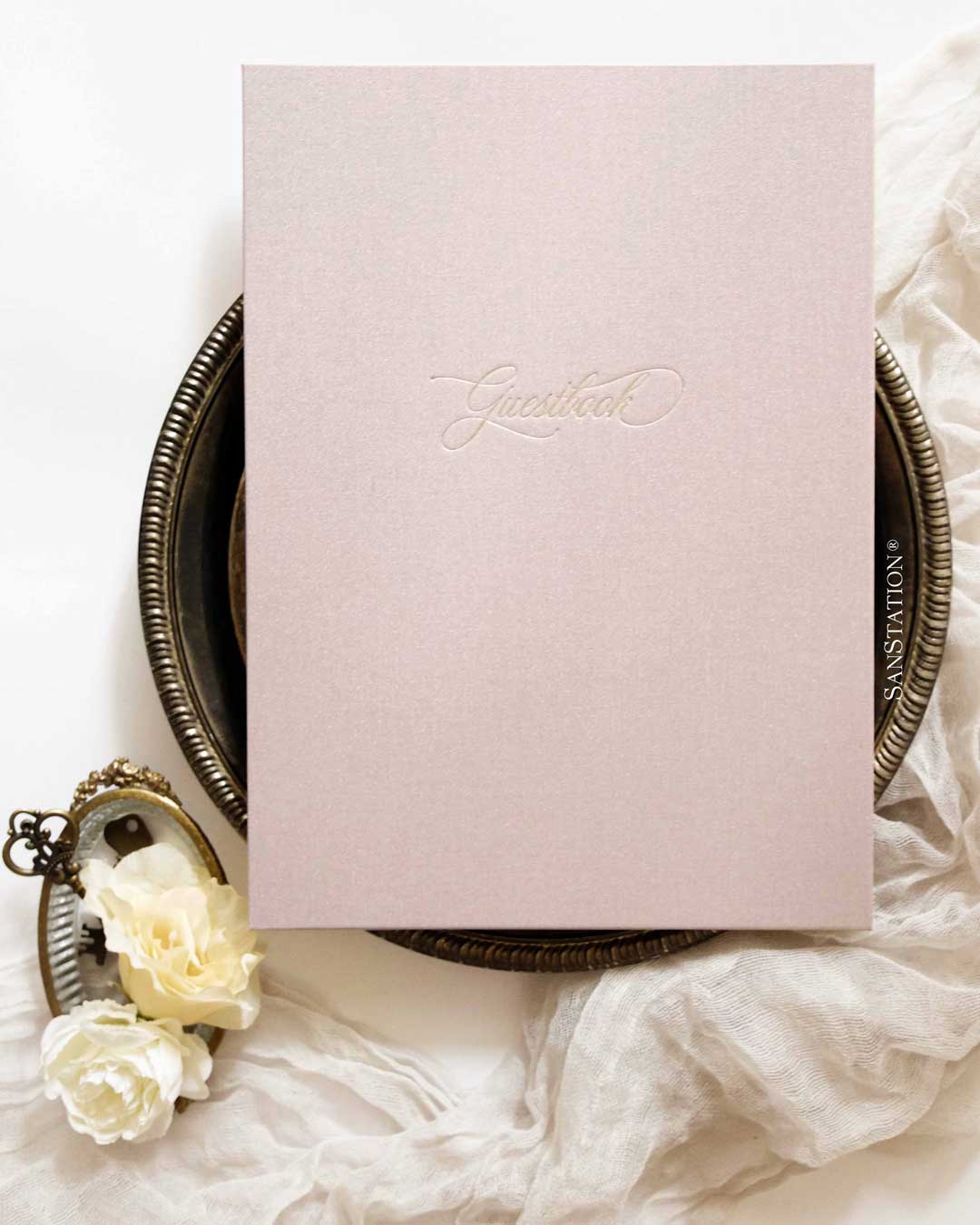 SHIMMER LINEN GUESTBOOK