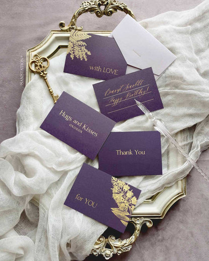 PURPLE FLORAL CARDS