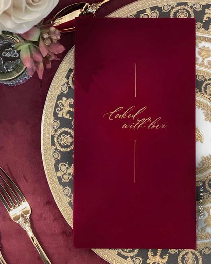 VELVET MENU SLEEVES